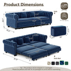 Chesterfield 3-in-1 Pull-Out Sofa Bed