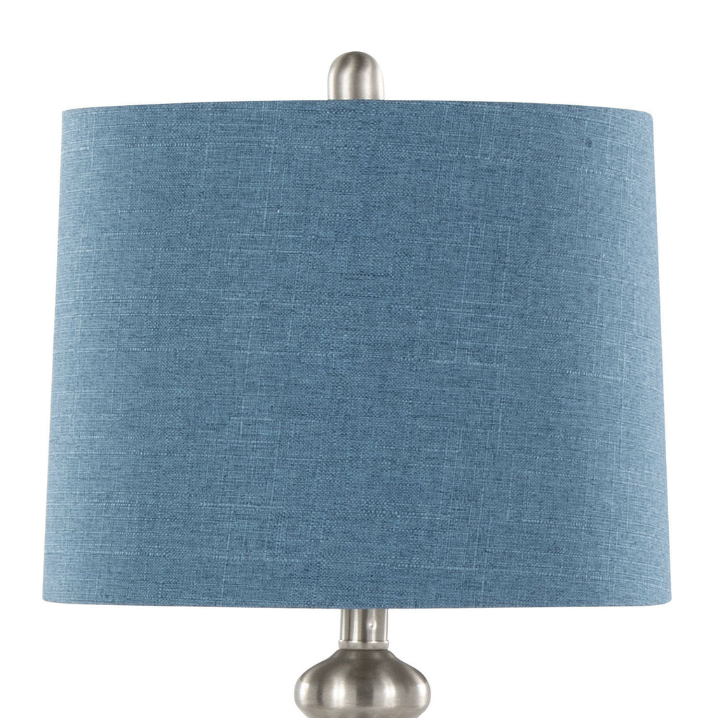 27" Contemporary Metal Table Lamp in Brushed Nickel