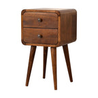 Soli Wood Mini Chestnut Curved Nightstand
