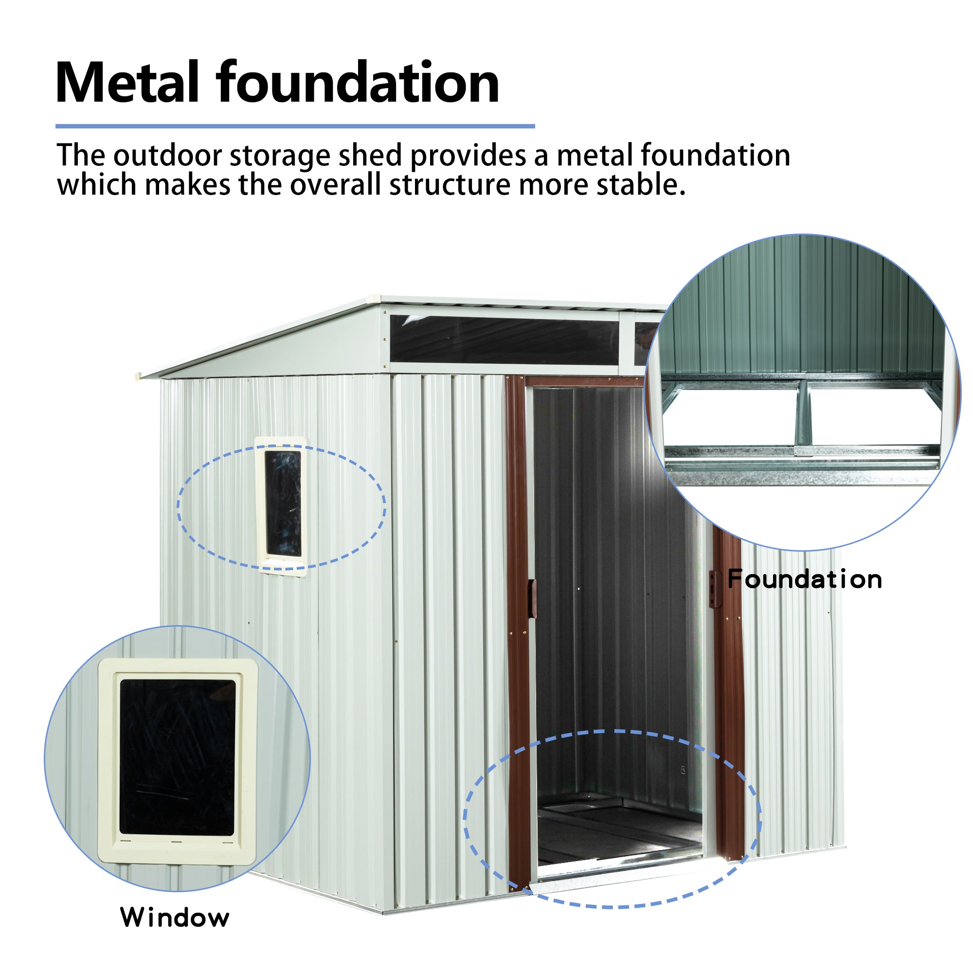 6ft x 5ft Outdoor Metal Storage Shed With Window