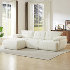 Large Modern 3-Seater Chenille Sofa