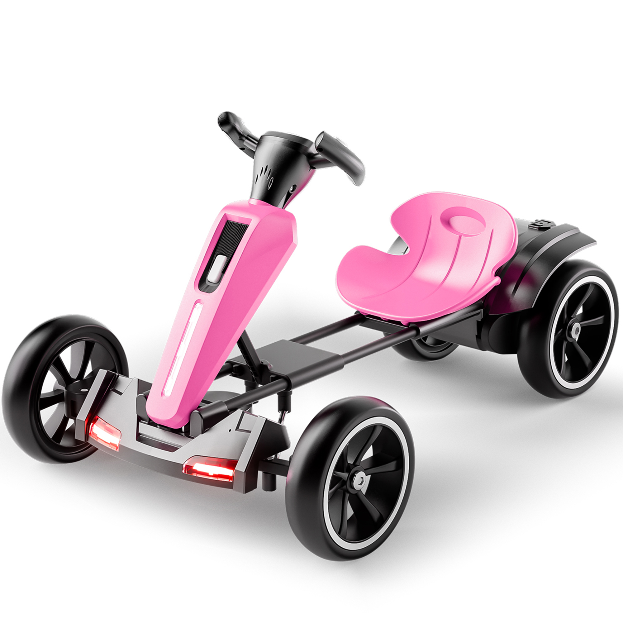 12V Electric Kids Pedal Go Kart - Magenta