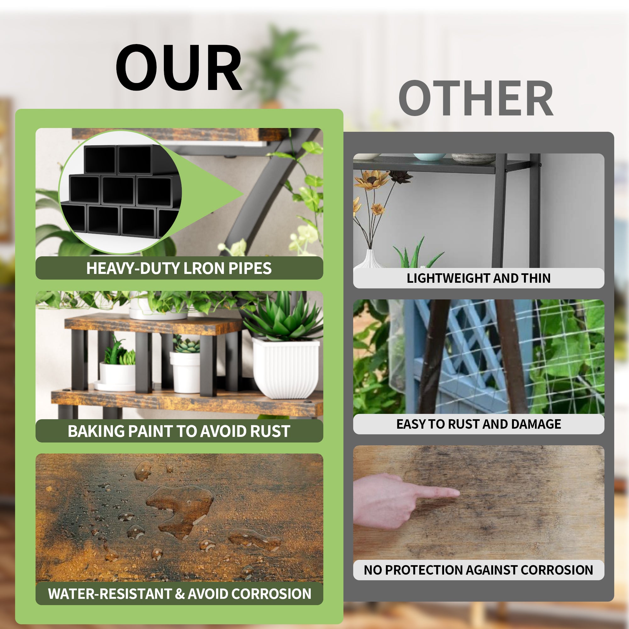 9-Tier Indoor Plant Stand with Grow Lights
