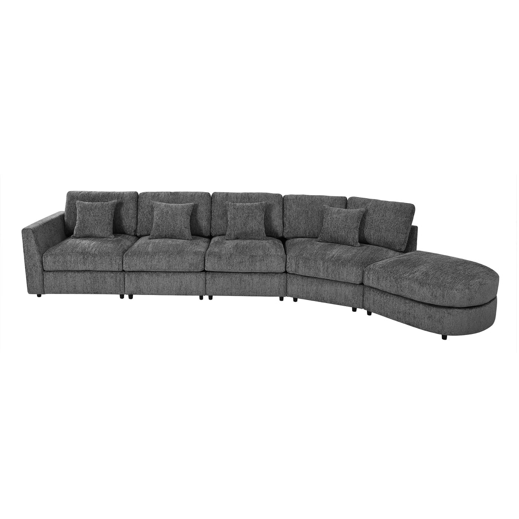 U_Style Modern 5-Seater Curved Modular Sectional Sofa