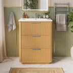24 Inch Modern Luxury Bathroom Vanity with Ceramic Sink