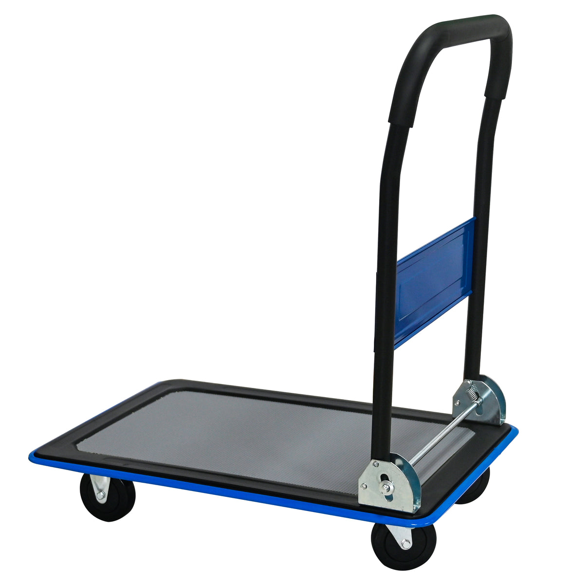 Flatbed Cart, 330-Pound Heavy Duty Capacity, Foldable Hand Truck, Blue