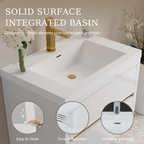 30" Wall-Mounted Bathroom Vanity with Sink