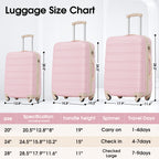 3 Piece Luggage Set Hardside Spinner Suitcase