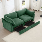 2 Seater Sofa With Pull Out Storage Drawers
