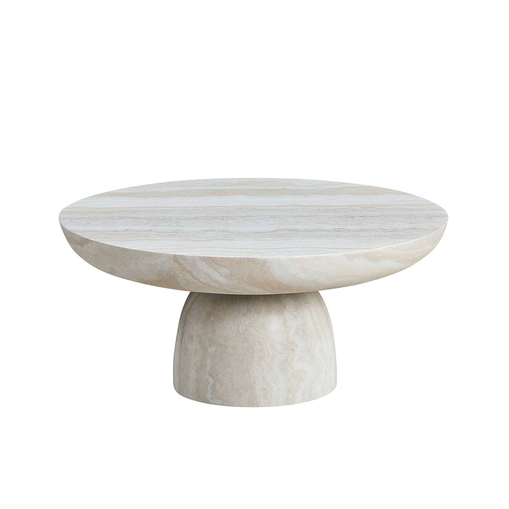 Mushroom Coffee Table, Round Fiberglass, 31.5-Inch, Beige