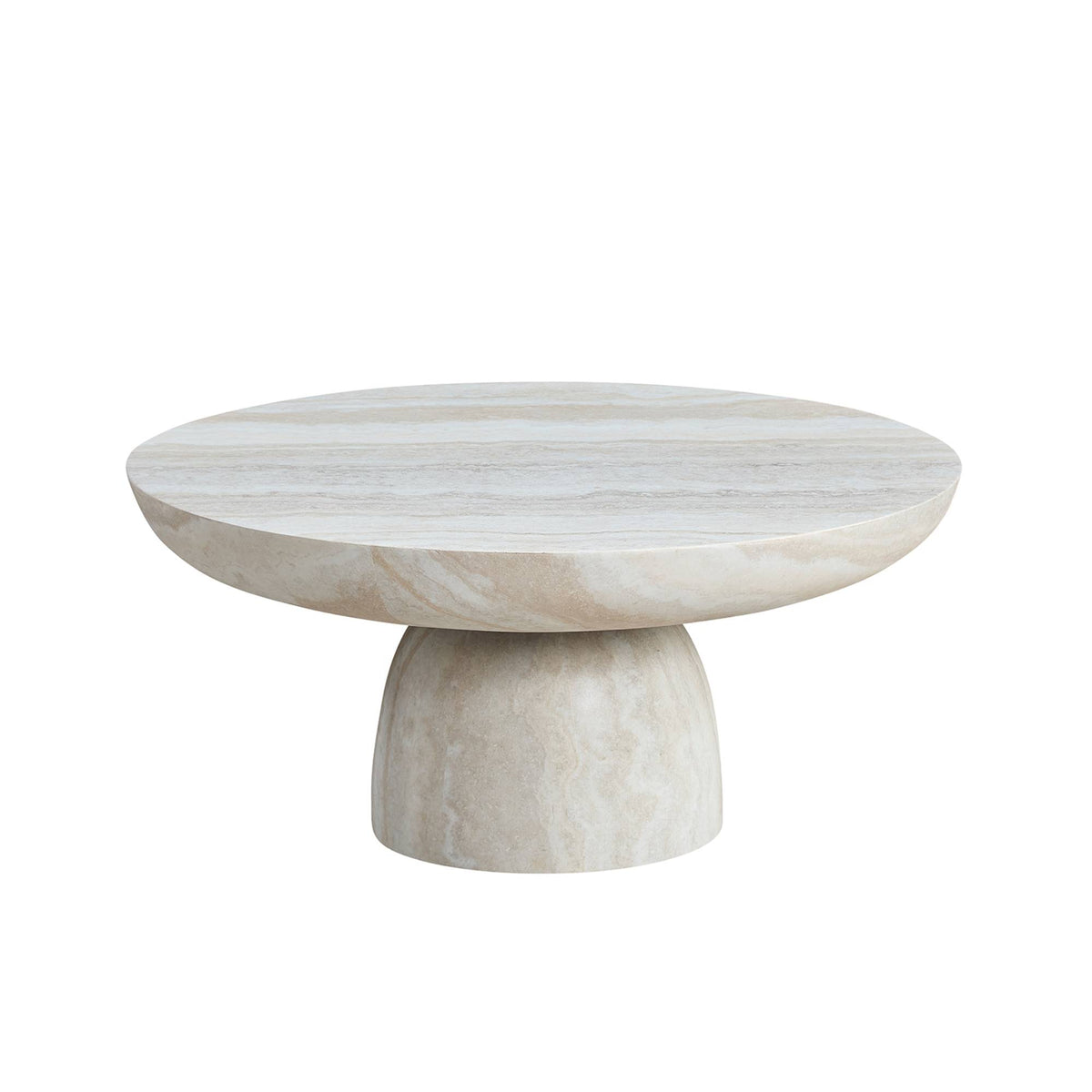 Mushroom Coffee Table, Round Fiberglass, 31.5-Inch, Beige