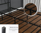 14 Inch Twin Bed Frame with Storage Headboard, Metal Platform Bed Frame with USB-C,Type-C and LED Light