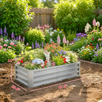 Galvanized Raised Garden Bed, 4' x 2' x 1' Metal Planter Box