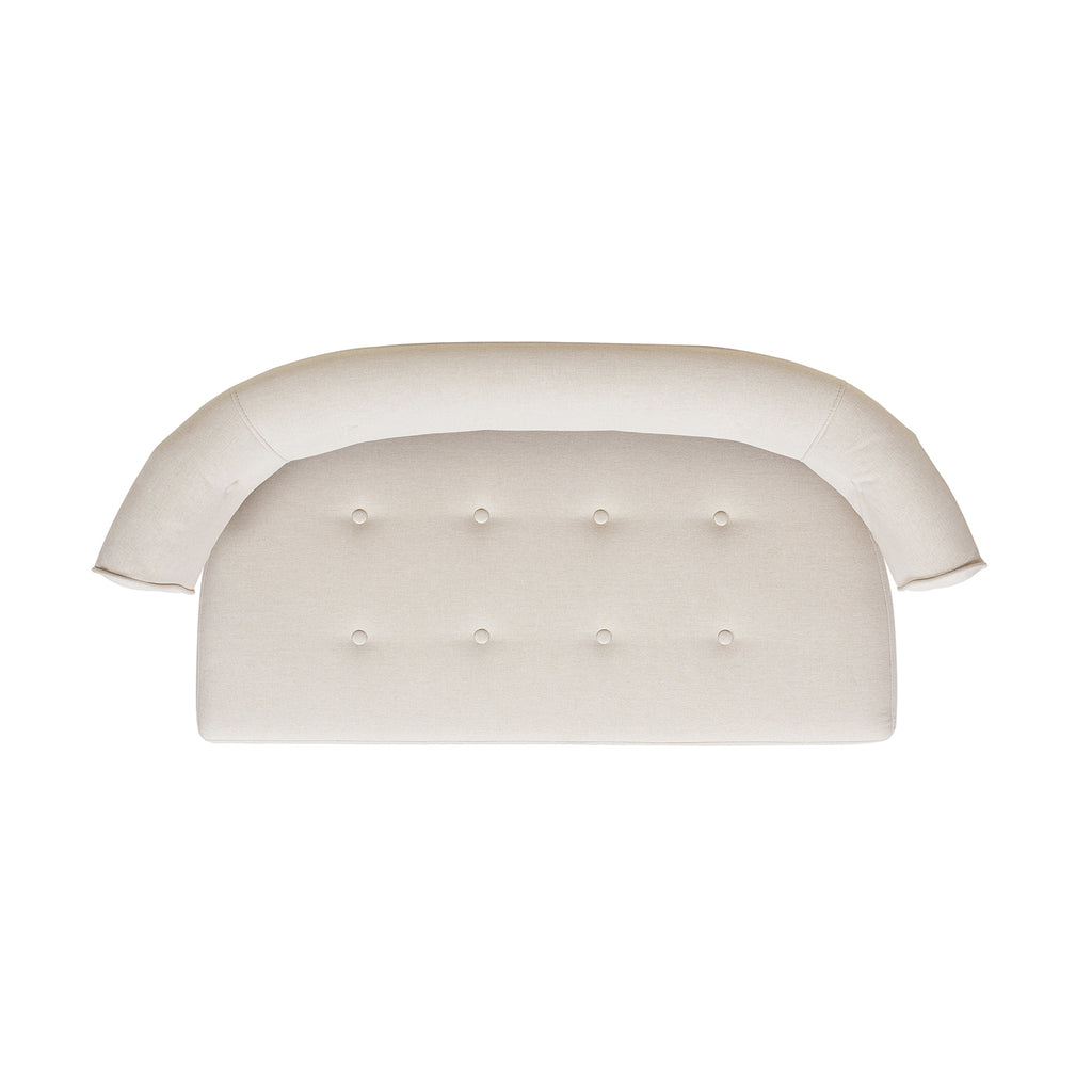 Jared Roll Arm Tufted Bench Settee, Sky Neutral