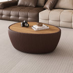 Coffee Color Sintered Stone Top Goose Egg Shaped Table