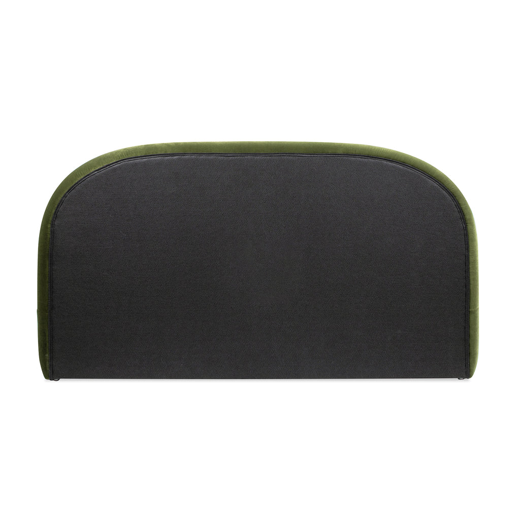 Archie Puffy Grounded Upholstered Platform Bed, Olive
