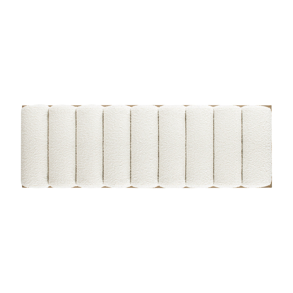 Bella 52-Inch Upholstered Accent Bench, Ivory White Boucle