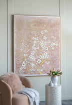 59.1x47.2" Hand-Painted Cherry Blossom Canvas Art
