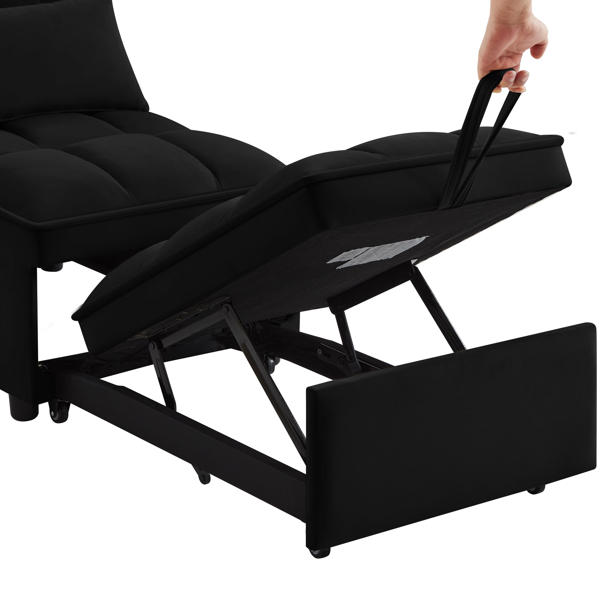 4 In1 Multi-Function Single Sofa Bed with Storage Pockets