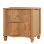 Fluted Nightstand with 3 Drawers