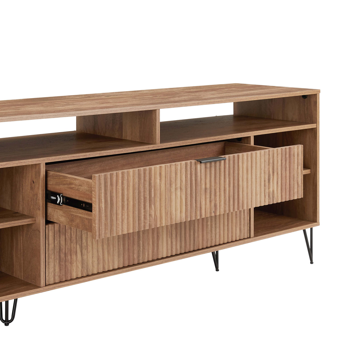 Dumbo 63" Fluted TV Stand in Golden