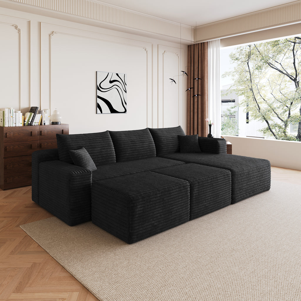 95" Cloud Sectional Sofa with 2 Ottoman