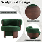 Modern 32'' Wide Curved Sculptural Swivel Barrel Chair, Set of 2