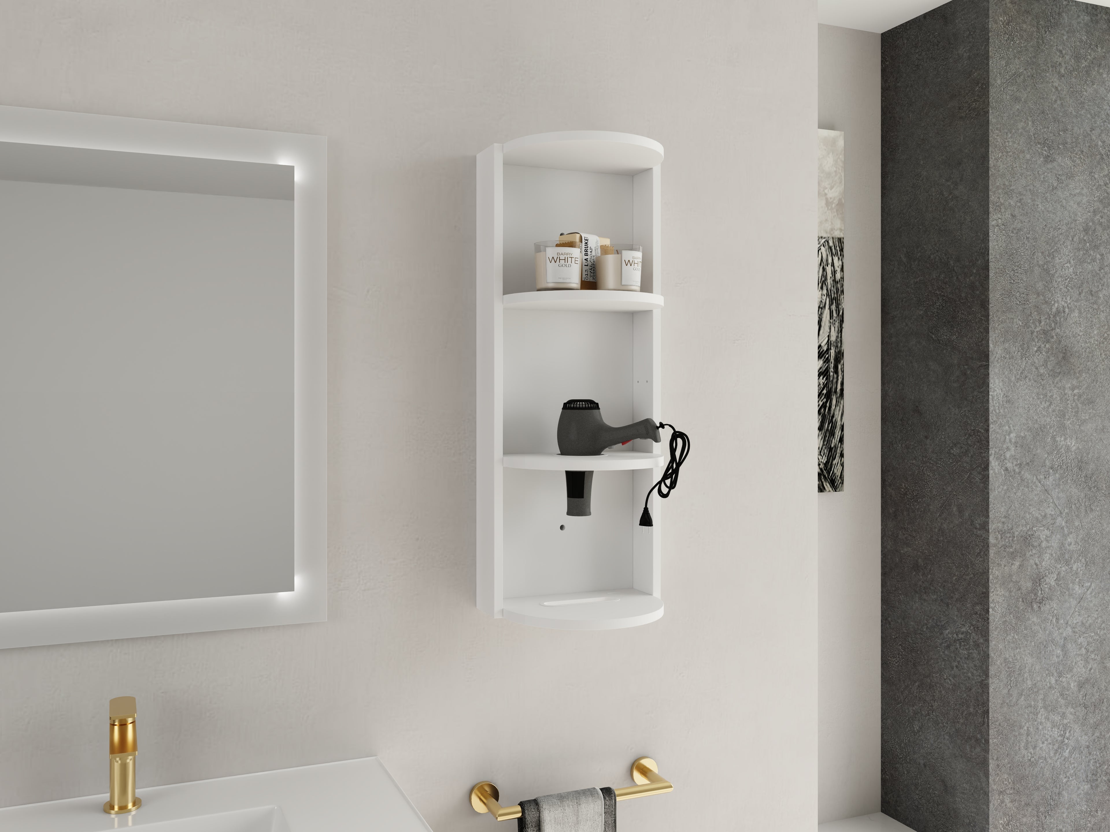 12" Bathroom Wall-Mounted Storage Rack