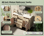 48-Inch Natural Rattan Bathroom Vanity