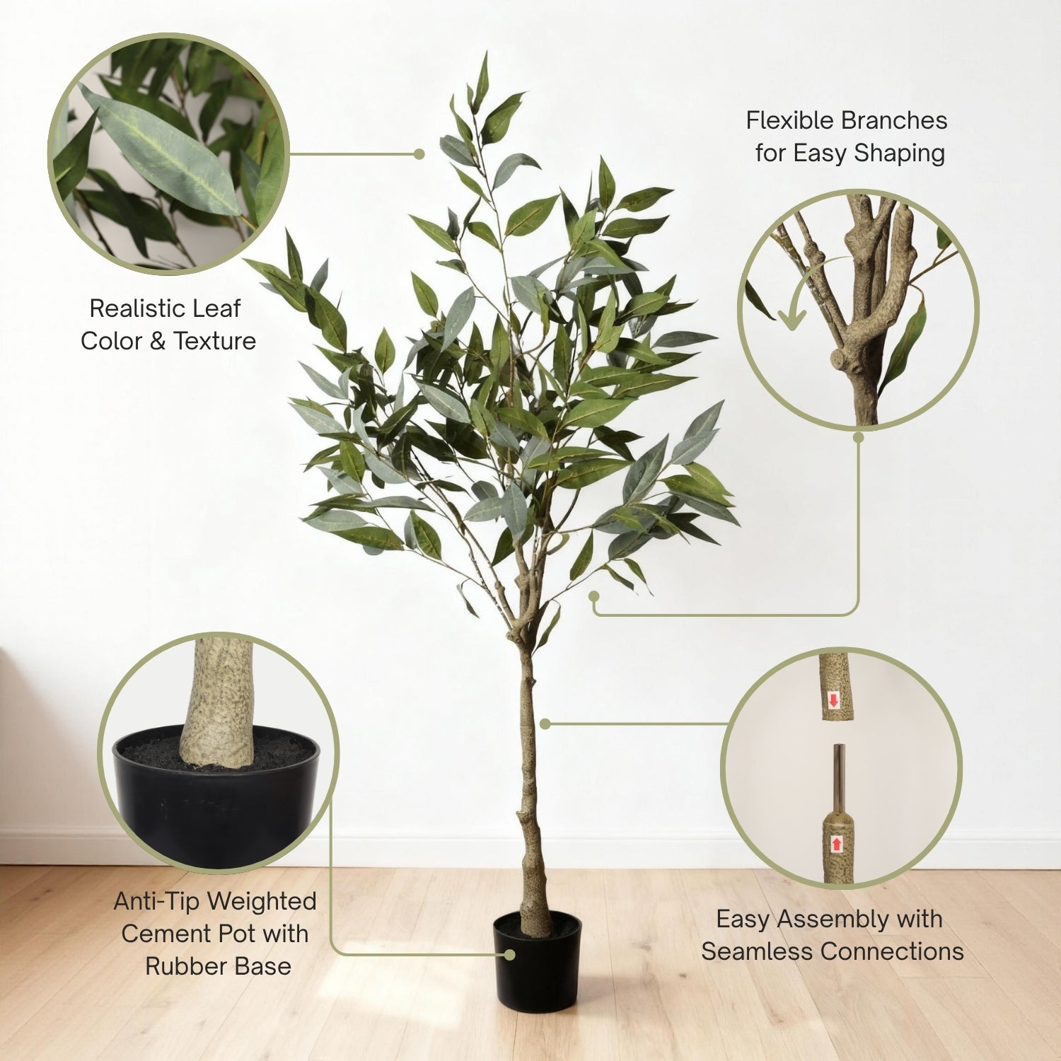 5FT Artificial Eucalyptus Tree