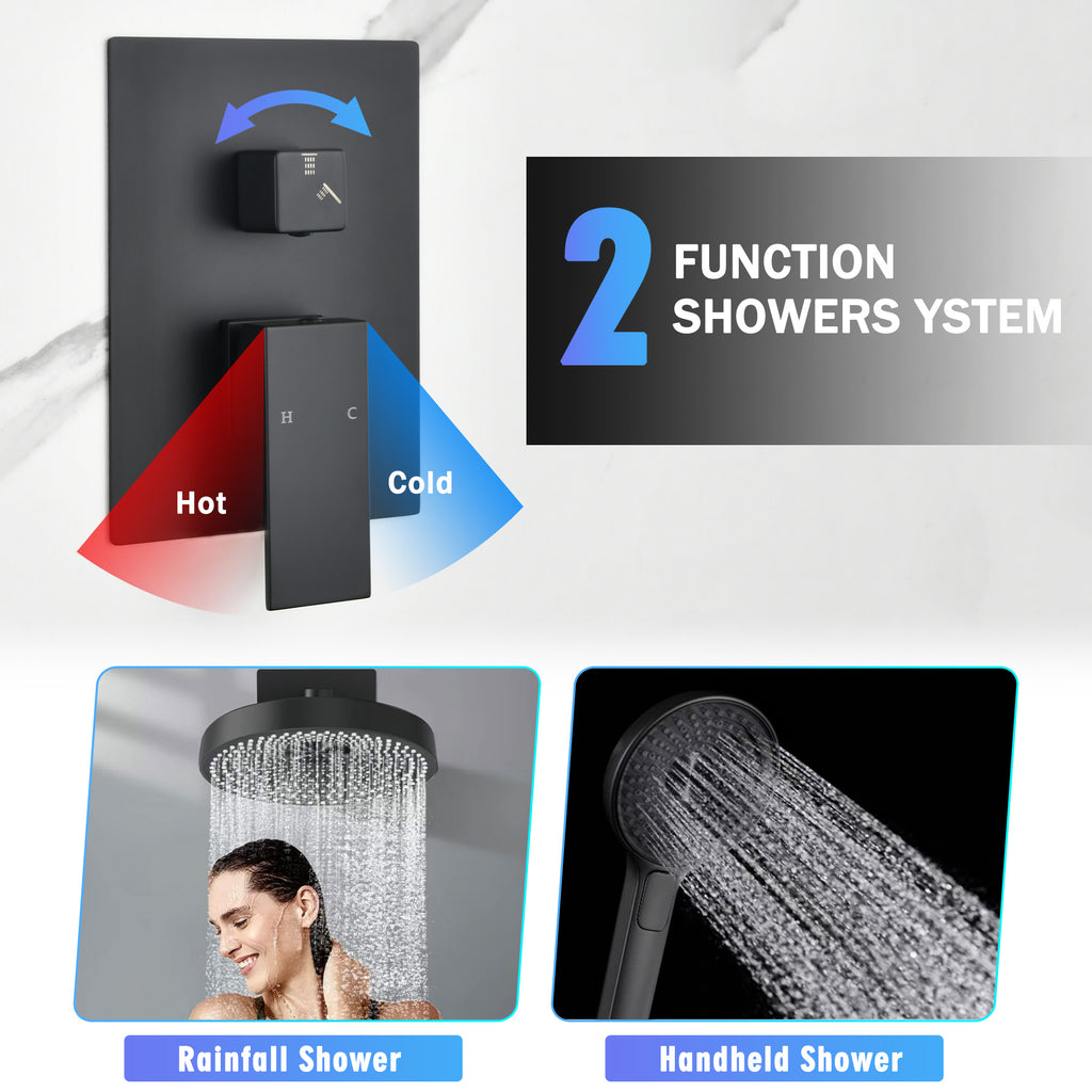 Modern Minimalist Concealed Shower System 2-Function Set