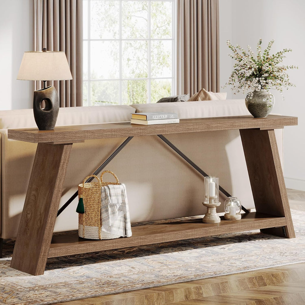 70.9” Extra Long Console Table Behind Couch
