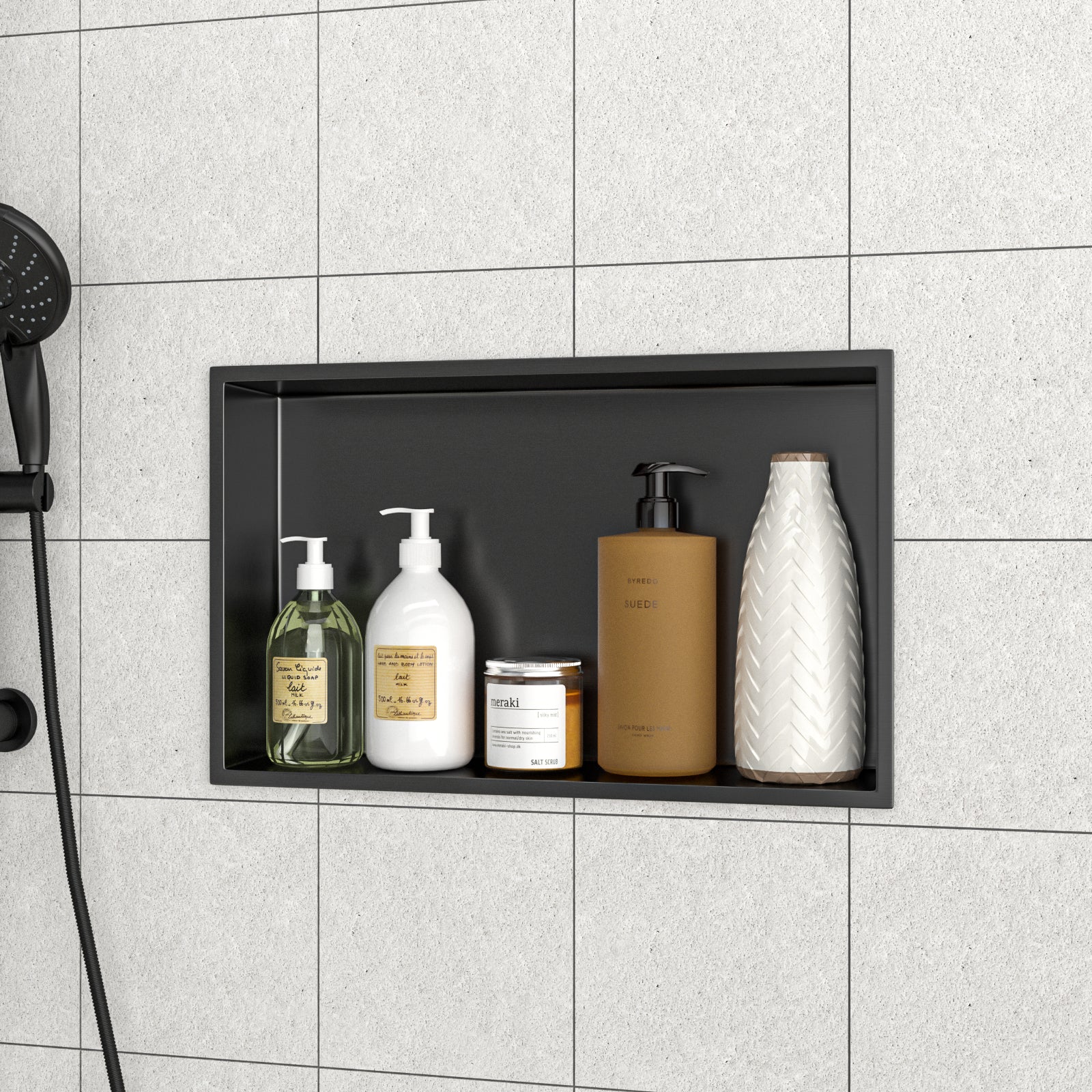 21" x 13" Stainless Steel Shower Niche, Gunmetal