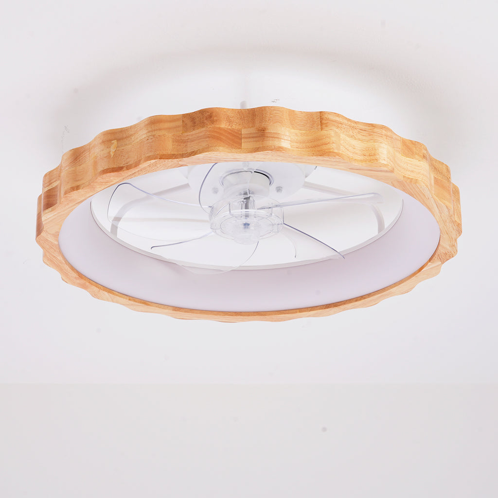 20" Plum Blossom Flush Mount Ceiling Fan With Lights and Remote