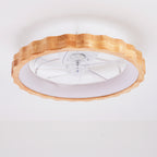 20" Plum Blossom Flush Mount Ceiling Fan With Lights and Remote