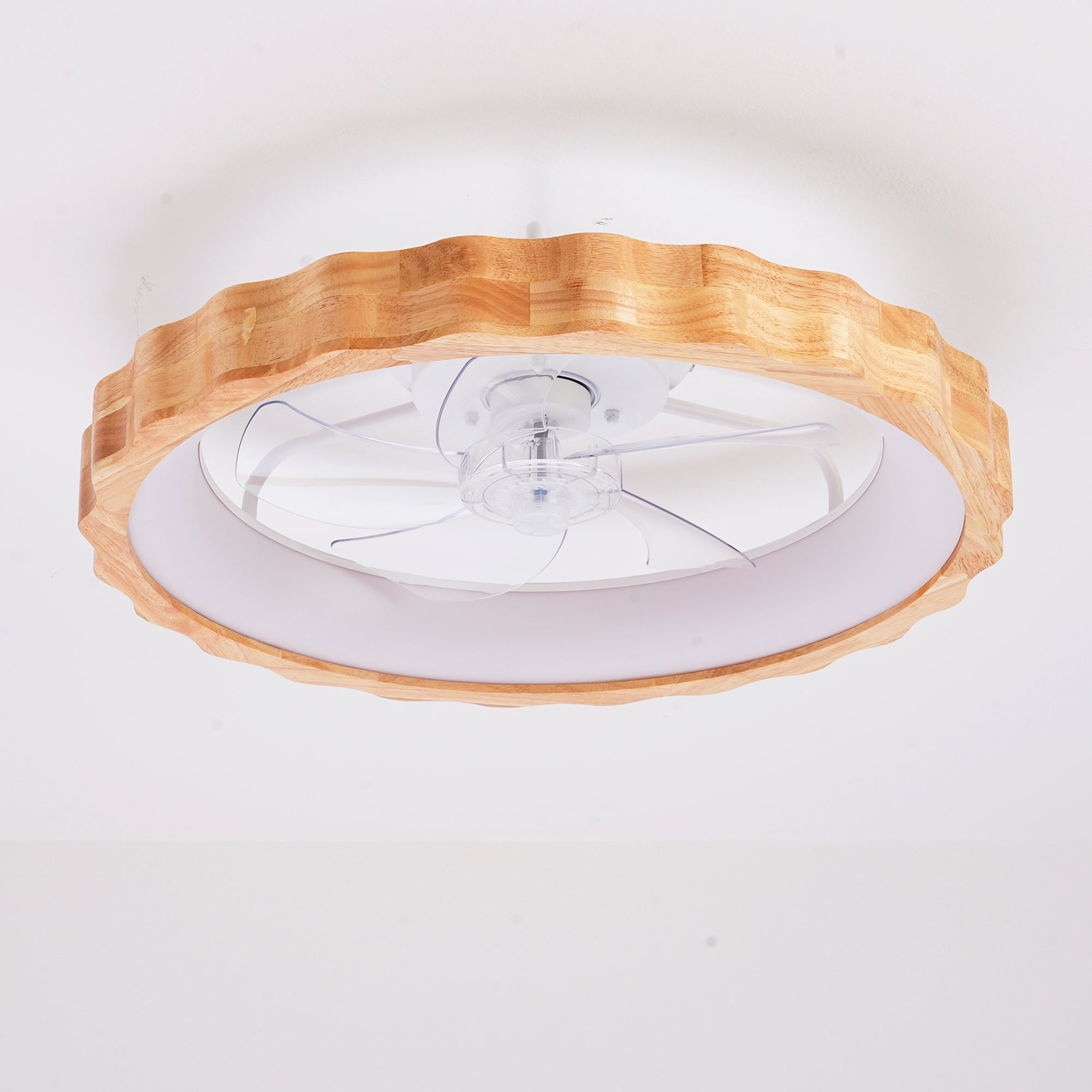 20" Plum Blossom Flush Mount Ceiling Fan With Lights and Remote