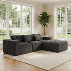 101" L-Shaped Modular Compression Sofa, Gray