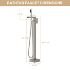 Freestanding Bathtub Faucet Waterfall Tub Filler Brushed Nickel