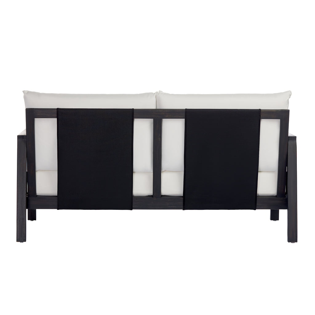 2 Piece Sofa Set with Cushions Outdoor Loveseat & Coffee Table Set