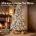 7.5 ft Pre-Lit Flocked Fraser Fir Artificial Christmas Tree