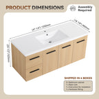 48" Light Wood Bathroom Vanity