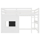 Twin Size Loft Bed With Playful Sliding Chalkboard