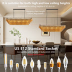 54" Black Rectangular Chandelier