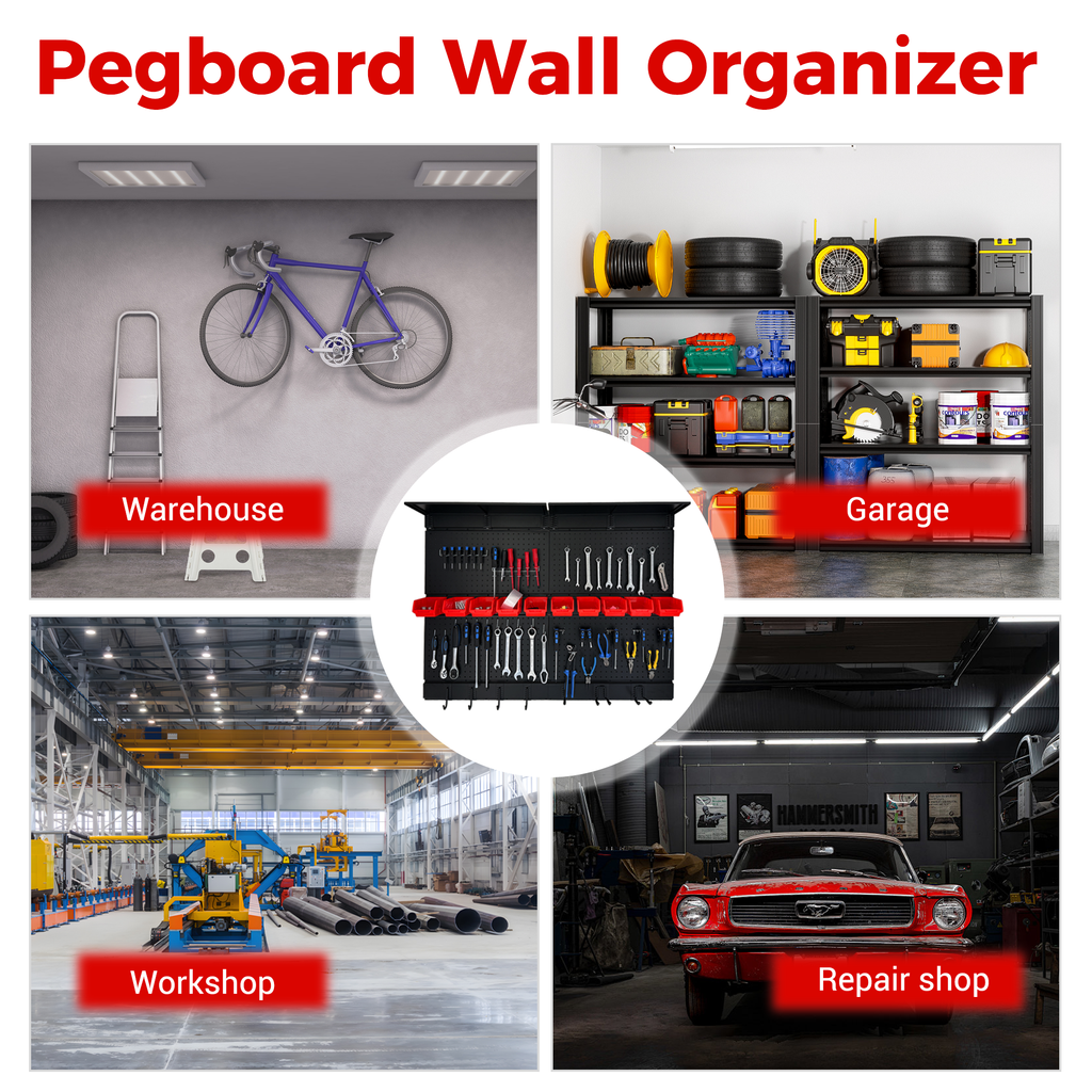 Pegboard Wall Organizer - 48 x 36 Inches