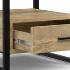 Riverside Solid Mango Wood Bedside Table in Refined