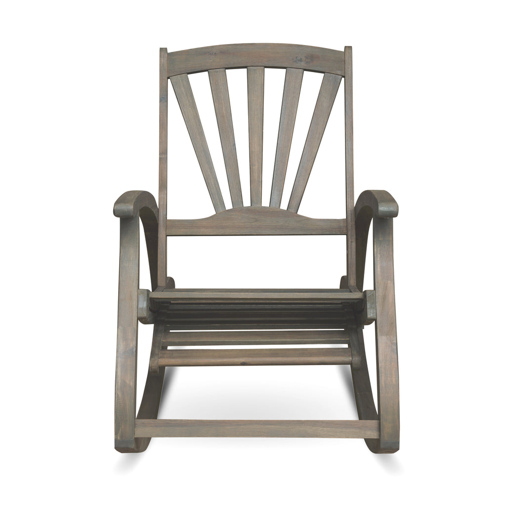 Outdoor Acacia Wood Rocking Chair with Retractable Foot Panel