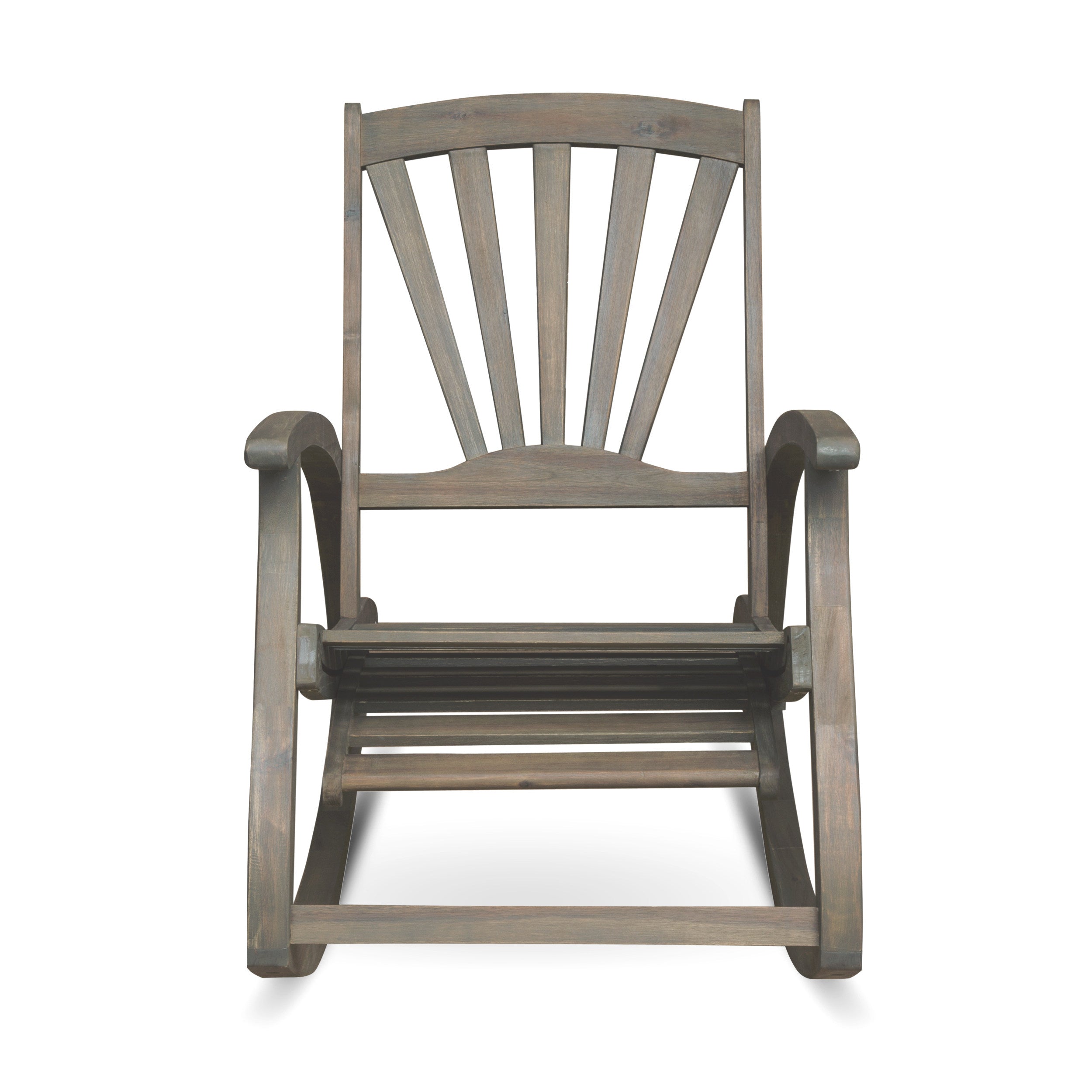 Outdoor Acacia Wood Rocking Chair with Retractable Foot Panel