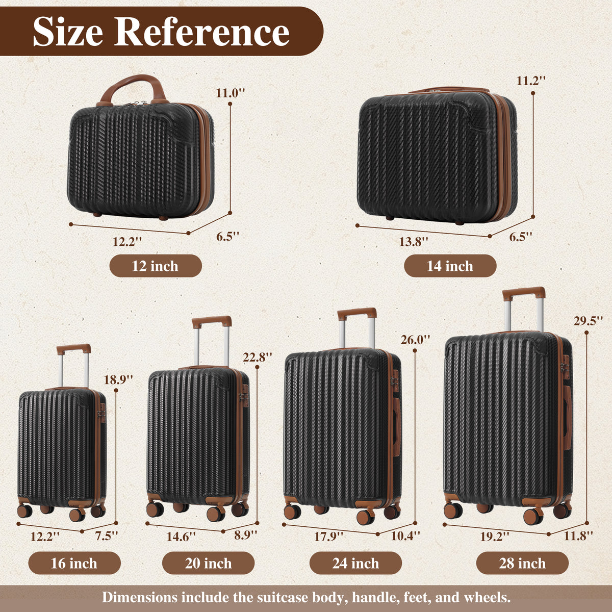 2-Piece Hardshell Luggage Set, Lightweight ABS Suitcase