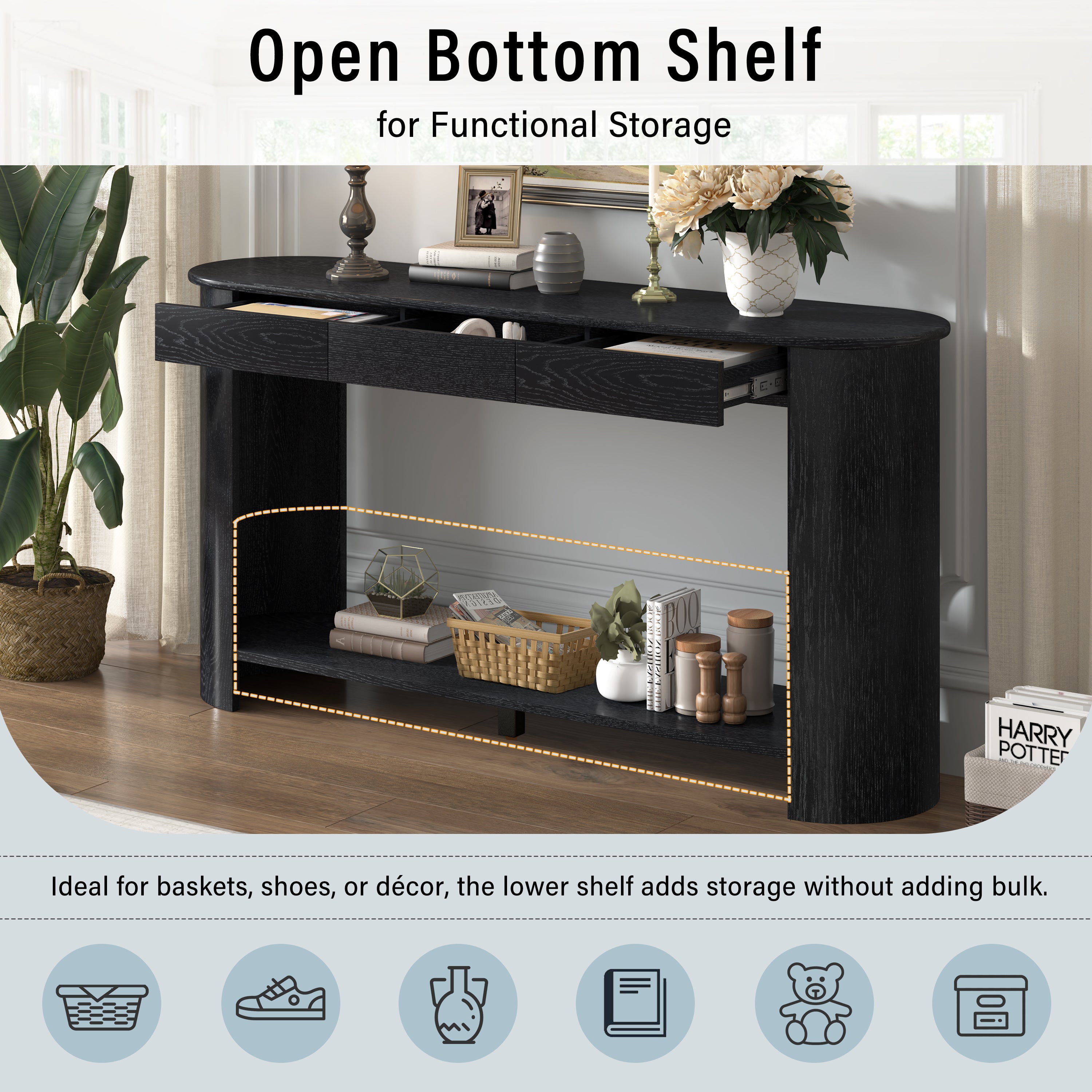 U_Style 59.8'' Modern Console Table