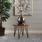 Zion Industrial Wood And Metal Coffee Table Set